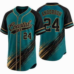 Personalized <b>Button</b> Front Baseball Jersey Mens Breathable Quickdry Soft Interlock Custom Artwork Summer Season Factory Wholesale - Product Image 4