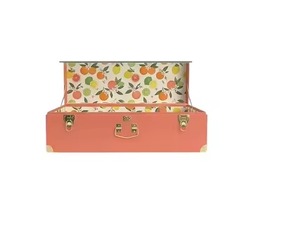 Coffre de rangement en métal jaune moutarde moderne de haute qualité, personnalisé, avec doublure à motifs, coffre de rangement décoratif avec quincaillerie - Product Image 4