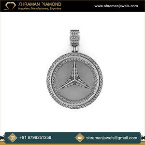 Customizable Trendy <b>Solid</b> 10K Gold Circle Logo VVS Lab Grown Diamond Hip Hop Bling Pendants <b>Necklaces</b> Charms Gift Ideas - Product Image 2