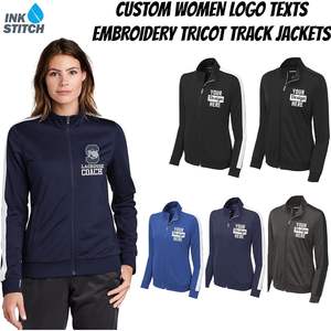 Chaquetas de chándal Tricot con texto y nombre de logotipo de diseño personalizado para mujer 2025, chaquetas de mujer personalizadas de - Product Image 4