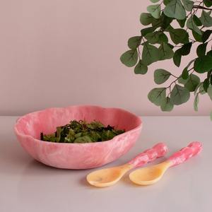 Bol à salade en résine, nouveau design artisanal, couleurs optimales et taille standard, résine alimentaire, assiettes à salade disponibles. - Product Image 2