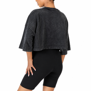 Camiseta Corta Informal para Mujer, Estilo Moderno, Ropa de Uso Diario, Camiseta Corta de Algodón Suave, Ropa Premium para Mujer, Camisetas Cortas - Product Image 2