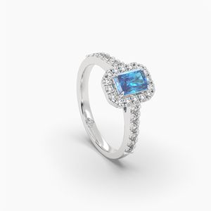 แหวนหมั้นเพชรโมอิสซาไนต์ทรงบลูเรเดียนท์แบบฝังเพชรรอบวง 1.04 กะรัต ทองคำแท้ 10K/14K/18K ชุบโรเดียม สำหรับผู้หญิง ขายส่งแบบ B2B - Product Image 6