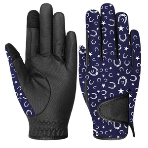 Gants d'équitation en cuir noir de qualité supérieure pour hommes, femmes et enfants, vente en gros - Product Image 5