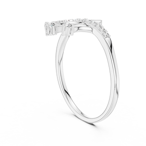 UNIQUE LAB GROWN BRILLIANT CUT DIAMOND RING SET 18KT WHITE GOLD RHODIUM PLATED DAILY-WEAR GLAM EVENT ENGAGEMENT WEDDING PARTY - Product Image 2