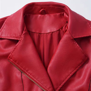 Chaqueta de cuero al por mayor para mujer, chaqueta de cuero genuino, tallas grandes, tops de cuero sintético, chaquetas ligeras y transpirables para mujer - Product Image 4