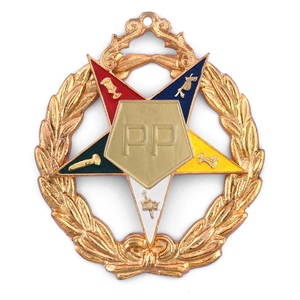 Grand Adah Order of Eastern Star OES Gold Metal <b>Pin</b> Blue Triangle Sword Emblem Ceremonial Regalia Hard Enamel Religious Theme - Product Image 5