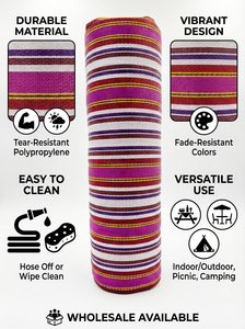 Rouleau de tissu en nylon 100% recyclé, rayé, tissé, écologique, durable, antibactérien, pour sacs de courses réutilisables et sacs fourre-tout - Product Image 6