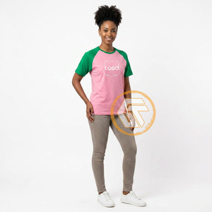 Alfa al por Mayor |   Camiseta Kapa para mujer, ropa de hermandad, camiseta de algodón transpirable de alta calidad, ropa rosa y verde - Product Image 2