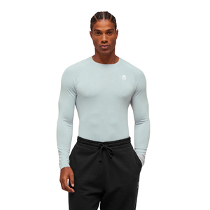 <b>Mens</b> Slim Fit Seamless Long Sleeve T-<b>Shirt</b> <b>Blue</b> Compression Gym Workout Athletic Performance Top - Product Image 1