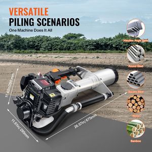 Piqueuse de poteaux à essence 37,77 cm³ avec tête de piquage 3 poteaux 45/55/88 mm, moteur 4 temps 1000W, pour poteaux en T - Product Image 6