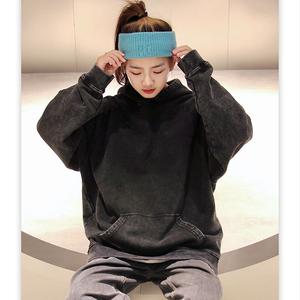 เสื้อมีฮู้ดขนาดใหญ่พิเศษสไตล์ฝรั่งเศสฟอกกรดแบบไม่มีเชือกรูดเสื้อฤดูหนาวแบบดิจิตอลใหม่ไม่ผูกเชือก - Product Image 4