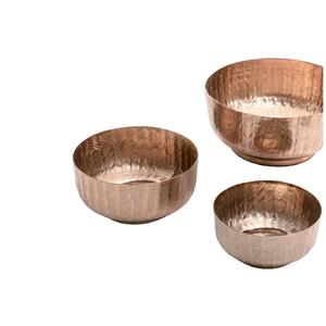 Juego de 3 cuencos de comida para restaurante redondos de diferentes tamaños, cuencos de Metal de Color cobre para servir comida, precio atractivo para eventos de boda - Product Image 2