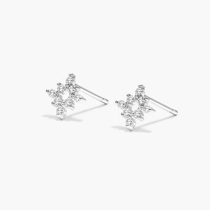 14K Yellow Gold Floral Cluster Lab Grown Diamond <b>Stud</b> <b>Earrings</b> - Product Image 2
