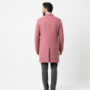 <b>Men</b> Classic Fit <b>Overcoat</b> <b>Long</b> <b>Wool</b> Winter Coat OEM Factory Custom Logo Design Formal Fashion Outerwear Wholesale Supplier Real - Product Image 2