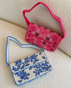 Pochette de soirée artisanale en perles de verre étincelantes avec broderie, élégante sacoche à bandoulière pour cadeau de mariage - Product Image 5