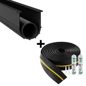 Kit universal de sellado inferior para umbral de puerta de garaje en forma de U de PVC, burlete de 20 pies - Product Image 1