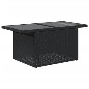 Conjunto de Sofá de Jardín de Ratán PE Negro con Elementos de Acero con Recubrimiento en Polvo y Vidrio Templado - Product Image 4