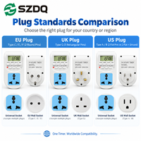Digitaler Zeitschalter 24-Stunden 7-Tage Wöchentlich Programmierbarer LCD-Steckdosen-Timer 16A 230V EU/UK/US-Stecker 60-Tage-Speicher für Beleuchtung