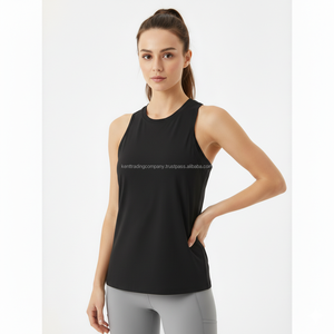 Private Label 100% Cotton Muscle Tank <b>Top</b> Women Custom Brand Logo Plain Blank Deep Armhole Sleeveless Tee Manufacturer Wholesale - Product Image 1