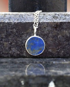 Handmade Lapis Lazuli Pendant Necklace Silver Bezel Natural Blue Stone <b>Healing</b> <b>Crystal</b> Spiritual <b>Jewelry</b> Gift for Women - Product Image 5