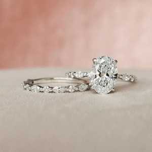 Anillo de Compromiso con Diamante de Corte Ovalado de 1.50 Quilates, Claridad VS1, Color F, Oro Blanco de 10K, Certificado IGI, Diamante Blanco CVD para Joyería - Product Image 4