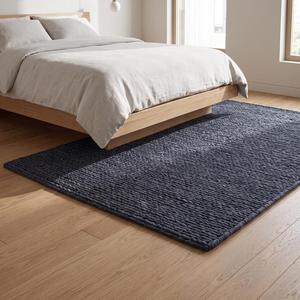 Tapis en laine grise anthracite de qualité supérieure, tissé à la main texturé à poils moyens, tapis moderne pour salon, chambre et décoration intérieure - Product Image 4
