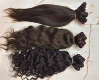 Rambut India Mentah Double Drawn, Rambut Lurus Mentah, Ekstensi Rambut Tempel Ringan, Rambut Asli Manusia, Nyaman