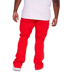 Pantalon de survêtement en éponge française avec logo personnalisé pantalon de survêtement en coton pour hommes pantalon de survêtement empilé avec cordon de serrage imprimé bouffant 3d pantalon de pile unisexe Streetwear - Product Image 4