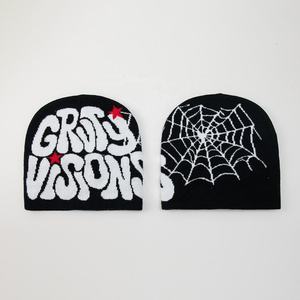 Bonnet tricoté unisexe en coton 100% de haute qualité, personnalisé OEM, avec étiquette tissée teinte à la lettre, pour l'hiver, le ski et le pêcheur, modèle adulte classique - Product Image 2