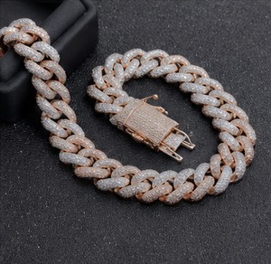 Cadena de Eslabones Cubanos Miami de Plata de Ley 925 con Diamantes Personalizados y Moissanita, Estilo Hip Hop, Joyería Fina de Alta Calidad - Product Image 2