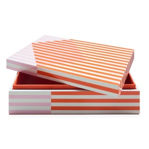 Caja de regalo de laca de lujo personalizada rectangular duradera de lujo multicolor y forma de bandeja de servicio para vajilla hecha a mano - Product Image 2