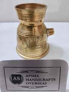 กาต้มกาแฟทองเหลืองแท้แบบตุรกี กรีก อาหรับ ยี่ห้อ Copper Bull พร้อมด้ามจับไม้ - Product Image 2