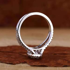 Bague de fiançailles en or massif 14k 18k avec diamant de laboratoire cultivé CVD HPHT VVS certifié IGI, bijoux pour femmes, forme poire avec halo - Product Image 3