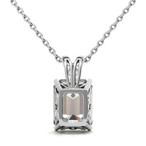 Designer Classic 18k/22k/24k <b>Emerald</b> / Radiant Cut Lab Grown Diamond Vintage Scroll Solitaire <b>Pendant</b> Jewellery For Party's Wear - Product Image 2