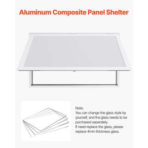 Aluminum Alloy Frame 60x36 Concession <b>Window</b> for Food Trucks 85 Degrees Stand Serving <b>Window</b> Rainwater Resistant <b>Awning</b> Door - Product Image 3