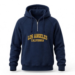Exportation de sweats à capuche pour hommes à demi-zip, imprimés sur mesure, 100% coton, coupe décontractée, avec poche, respirants, écologiques, séchage rapide, en provenance du Bangladesh - Product Image 1