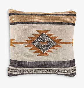 Foldable Kilim Pillow <b>Cover</b> Handloomed Wool <b>Cushion</b> with Geometric Pattern <b>Boho</b> Chic 18X18 <b>Cushion</b> <b>Cover</b> with Zipper - Product Image 6