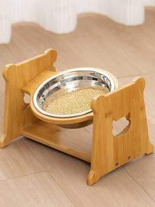 High Quality Eco-Friendly Solid Wooden <b>Dog</b> Food Bowl Luxury Raised Pet Feeder Crafted for Daily Feeding and Long Lasting Use - Product Image 3
