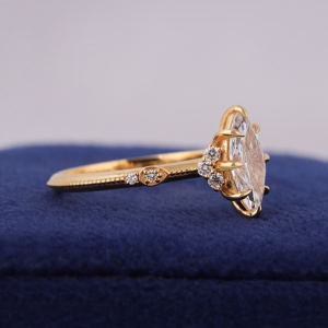 2.5 CT Marquise Lab-Grown Diamond Engagement <b>Ring</b> Six Claw Prong Setting <b>Proposal</b> <b>Ring</b> - Product Image 2