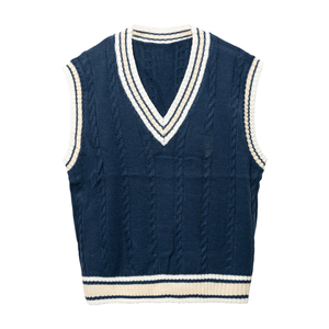 Pull en coton tricoté de haute qualité pour garçons, uniforme scolaire, col en V, chaud pour l'hiver, logo personnalisé, design personnalisé, OEM - Product Image 3