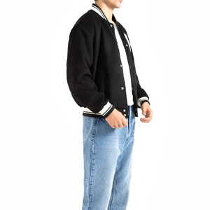 เสื้อแจ็คเก็ตเบสบอลแบบมีแขนหนังปักลายตามสั่งขายส่ง เสื้อแจ็คเก็ต Letterman Bomber สำหรับผู้ชาย เสื้อแจ็คเก็ต Varsity แบบเปล่า OEM - Product Image 4