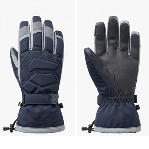 Gants de ski professionnels pour sports par temps froid, avec coque résistante à l'eau, doublure thermique, paume renforcée et sangle de poignet - Product Image 1