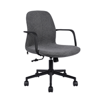 Chaise de bureau ergonomique moderne en tissu de lin avec cadre en PP, hauteur réglable, pivotante, pour la maison, le bureau, l'école, l'hôtel, l'hôpital
