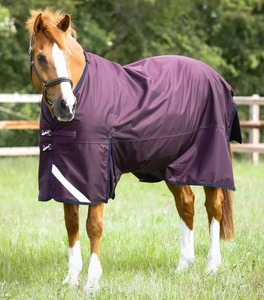Manta para Caballo Azul Marino, Lona Oxford 600D, Forro Polar Impermeable, Cuello Estándar, Solapa Grande para la Cola, Accesorios de Latón, Uso en Exteriores - Product Image 2