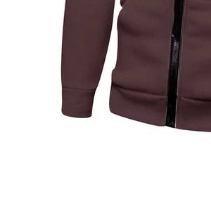 Ensemble de survêtement à capuche pour homme, marron foncé, avec fermeture éclair sur le devant, motif à pois, jogging décontracté, manches longues, vêtements d'automne respirants - Product Image 2