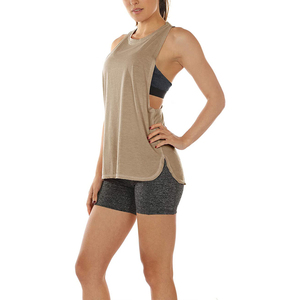 Lot de 3 débardeurs amples sans manches pour femme – Noir, beige, rose – T-shirt fluide en coton et 5 % élasthanne haute élasticité - Product Image 3