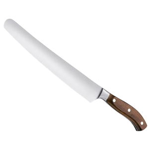 Brown Wood Handle Bread <b>Knives</b> Stainless Steel Long Serrated Blade Riveted Professional Bakery <b>Slicing</b> <b>Knives</b> for Bread Cake - Product Image 3