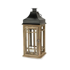 Farol de Madera para Velas con Puerta de Vidrio y Asa de Cuerda, Decorativo, Rústico, para Bodas, Centro de Mesa para el Hogar - Product Image 3