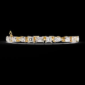 Impresionante Pulsera de Diamantes Cultivados en Laboratorio con Corte Mixto en Oro Amarillo de 14K, Joyería Fina con Múltiples Formas - Product Image 1